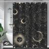 Sun And Moon Boho Mandala Printed Shower Curtain Black And White Celestial Shower Curtain Bathroom Decoration Bathtub Screen