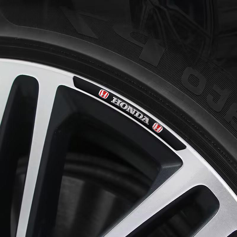 Car Accessories Decora Decal Wheel Hub Aluminum Alloy Stickers For Honda Civic Fit Jazz Accord Pilot CRV Odyssey Passport City