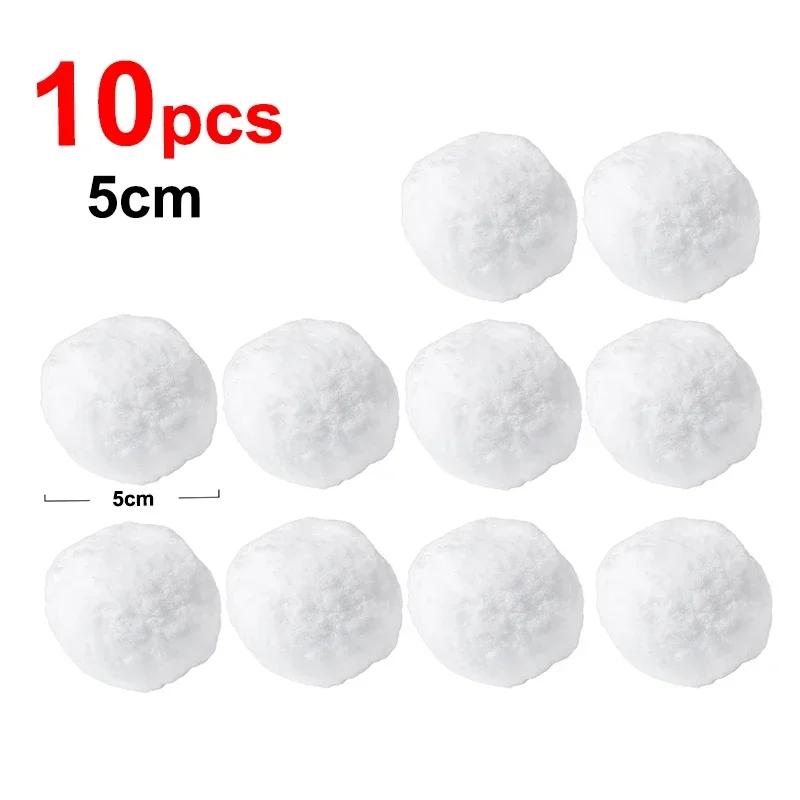 Snow Ball White Fur Pompom Toy Balls Children Kids Playing Toys Winter Outdoor Frolic Snowballs Christmas Xmas Tree Decoration