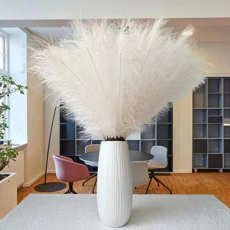 Forcella Singola Capelli di Canna Simulati Capelli di Canna Artificiali Decorazione per la Casa Decorazione Semplice Capelli di Canna a Forcella Singola Fiore Artificiale Oggetti di Scena per Servizi Fotografici