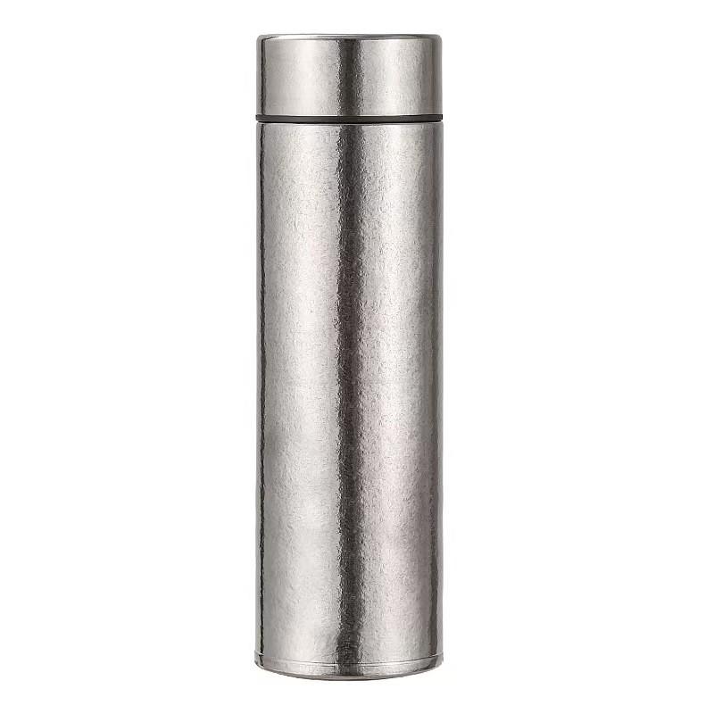 Pure Titanium Vacuum Insulated Travel Mug With Tea Infuser 480ml Sleek Modern Office Water Bottle Men Women