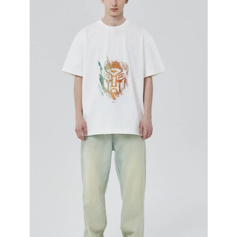 Black T-Shirt with Transformers Autobot Logo Print for Casual Wear