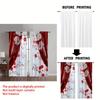 Set aus 2 eleganten roten festlichen Vorhängen mit luxuriösem Blumendruck für Esszimmer, Schlafzimmer, Wohnzimmer mit Stangentasche aus Polyester, ideal für