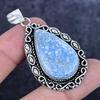 Natural Angelite Stone Gemstone 925 Sterling Silver Jewelry Pendant 2.25" ETC-14232
