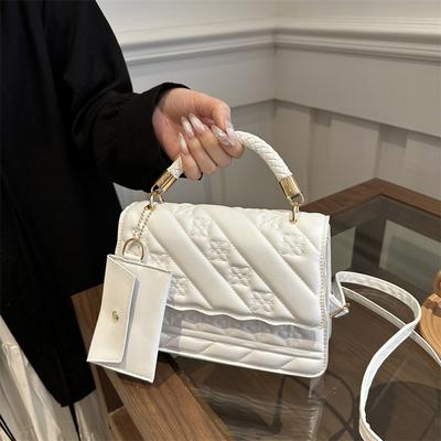 Moda Çocuk ve Anne Küçük Kare Çanta Taşınabilir Küçük Kare Çanta Doku Girintili Omuz Çantası Niş Çok Yönlü Postacı Çantası