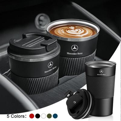 Car Stainless Steel 304 Coffee Thermos Mug Leak-Proof Non-Slip Stickers For C450 C180 C200 C220 C250 C300 C400 W20