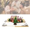 Foldable Greeting Card with Envelope 3D Christmas Tree Card with Musical Tune and Glowing Lights Festival Postcard