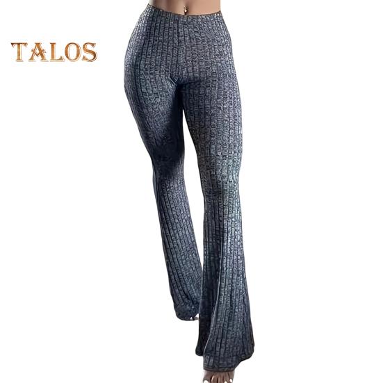 Women Yoga Pants High Waist Flared Leg Wide Leggings Solid Color Elastic Waistband Sport Pants Daily Wear