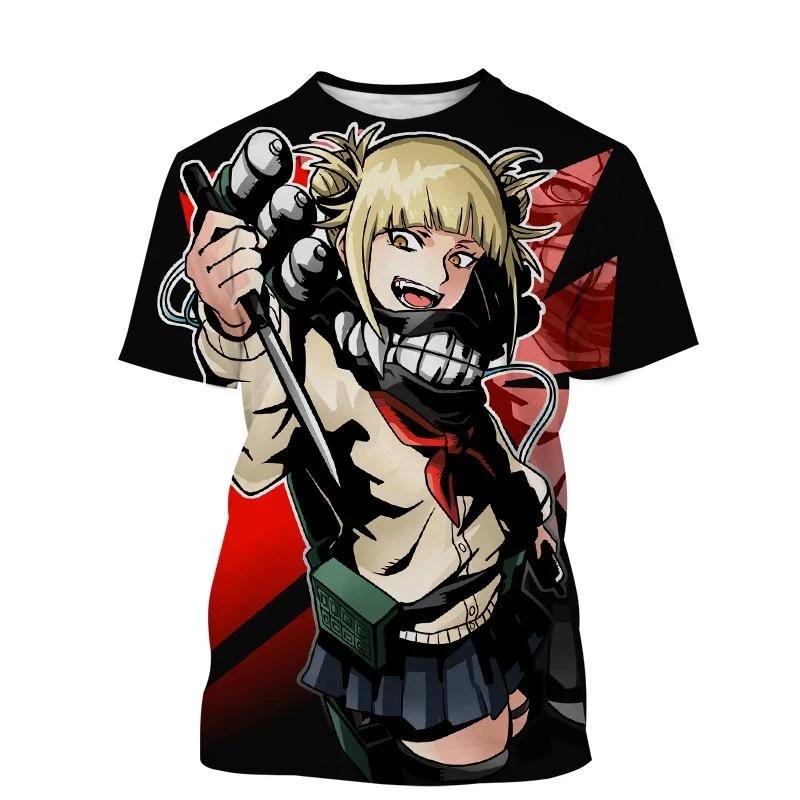 Anime Character Himiko Toga 3D Print Man/ Women Casual Fashion O Neck T-shirts Short Sleeve Tops Fashion Unisex Clothing