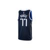 Jordan Pure Color Logo Print Mesh Basketball Jersey, Luka Doncic #77, Dallas Mavericks Men Jerseys Navy-Blue DO9523-420