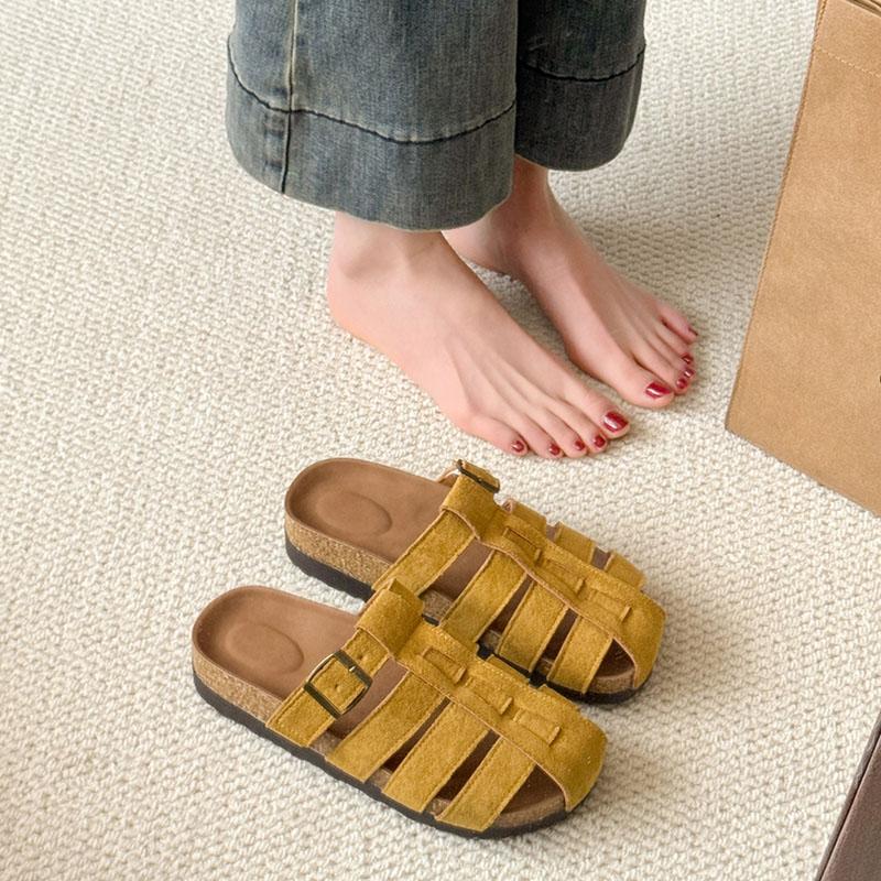 Fashion Loafers Cover Toe Shoes Woman 2025 Slippers Flat Platform Slides House Slippers Platform Cover Toe Shoes Woman 2025 Loafers Flat
