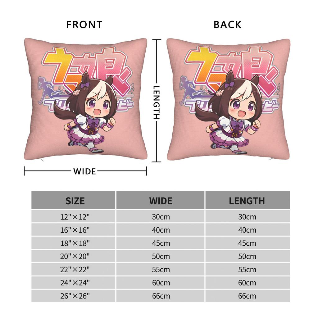Printing Umamusume Pretty Derby Special Week Pillowcase Polyester Cushion Cover Decor Kawaii Chibi Pillow Case Cover Home Square