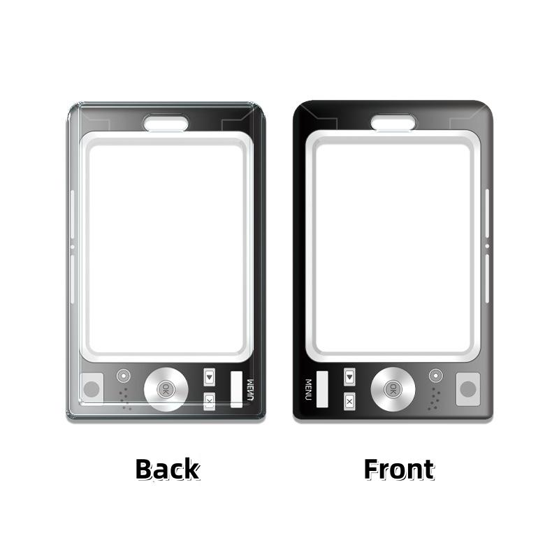 Transparent Card Protector Dustproof Sliding Cover Card Case Id Card Holder Thickened Retractable Badge Reel For Commuting