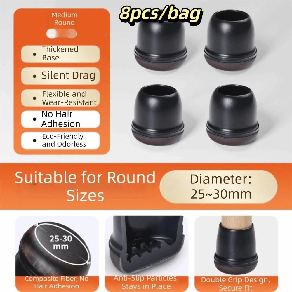 8pcs/bag Silent Silicone Furniture Leg Cover Anti Slip Table Leg Protector Floor Protection  Chairs