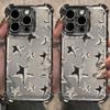 Silver Plating Phone Case For Xiaomi 15T 15 14 13 Poco M7 F7 F4 F5 X7 X6 X5 X3 Pro Ultra 4G 5G Anti Fall Airbag Star Print Y2K