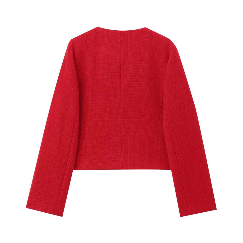 Europäische und Amerikanische Damen Trendige Klapphülle Kurze Anzugjacke