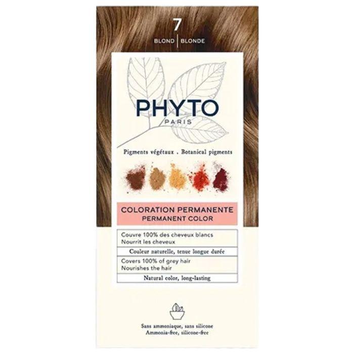 Coloration Permanente - Phyto - 7 Blond - Sans ammoniaque - Tous types de cheveux - Crème