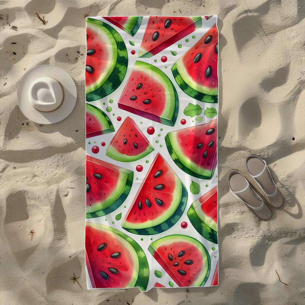 Watermelon & Citrus Fruit Beach Towel,Soft Quick-Drying, Perfect For Portable Outdoor Travel, Swimming, Camping And Summer Beach
