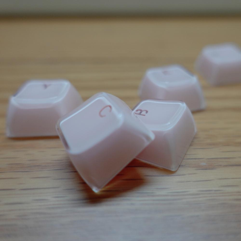 White Pink Jelly Pudding Crystal Transparent MDA Profile Keycap Acrylic Cute 136 key cap Gamer Mechanical Keyboard AJAZZ ak820