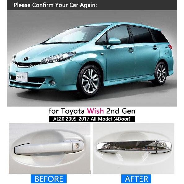 For Toyota  AE20 2010 2011 2012 2013 2014 2015 2016 2017 Chrome Car Door Handle Cover Pad Sticker Overlay