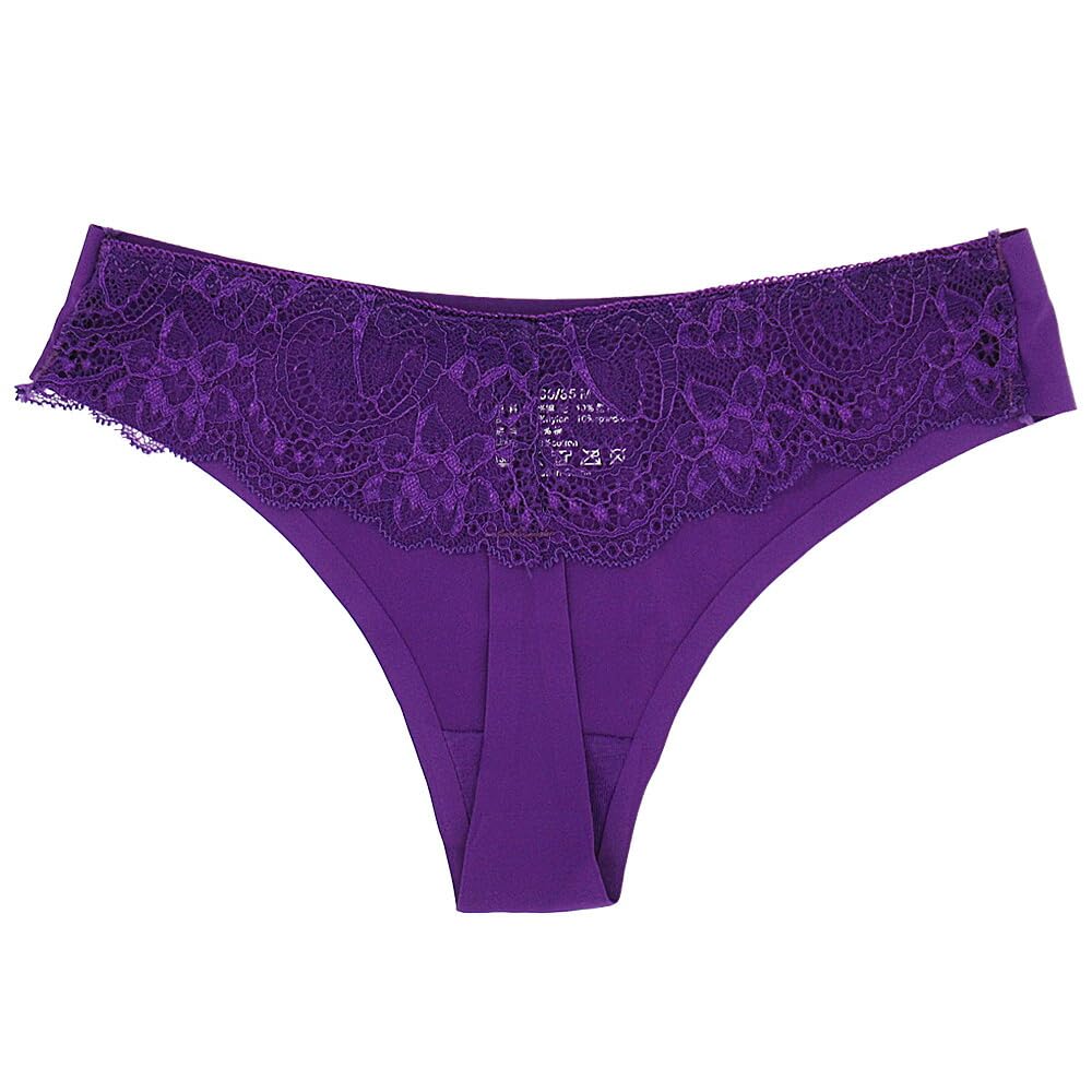 

Karly Shop Бесшовное кружевное фиолетовое женское Т-образное нижнее белье, Простое, Гладкое, Легкое, Эластичное, Нескользящее, Сексуальное, Элегантное, rt1516, 3L, фиолетовый