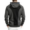 Men's Loose Fit Color Block Hooded Zip-Up Sweatshirt for Outdoor Workout and Fitness