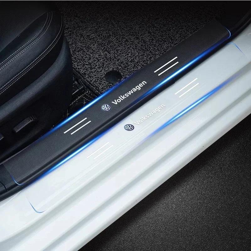 For Volkswagen JA6AHub Caps 4pcs Car Scratchproof Car Threshold Transparent Sticker For Volkswagen VW Golf Polo 4 5 6 Passat B5 B6 B7 CC Jetta Tigu