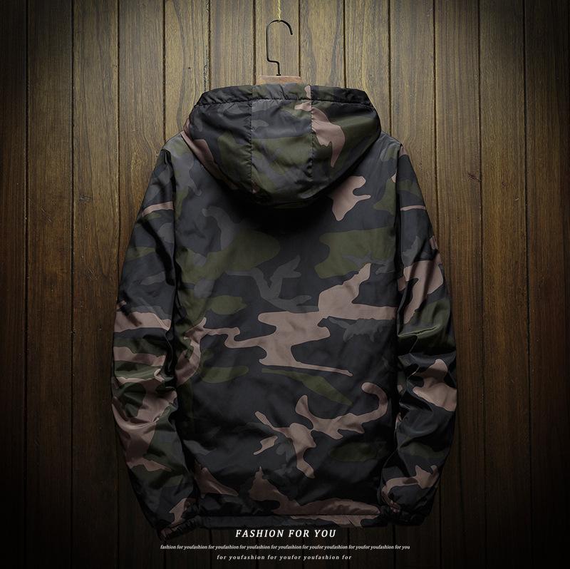 Men's Korean Camouflage Cotton Winter Coat for High School Students
