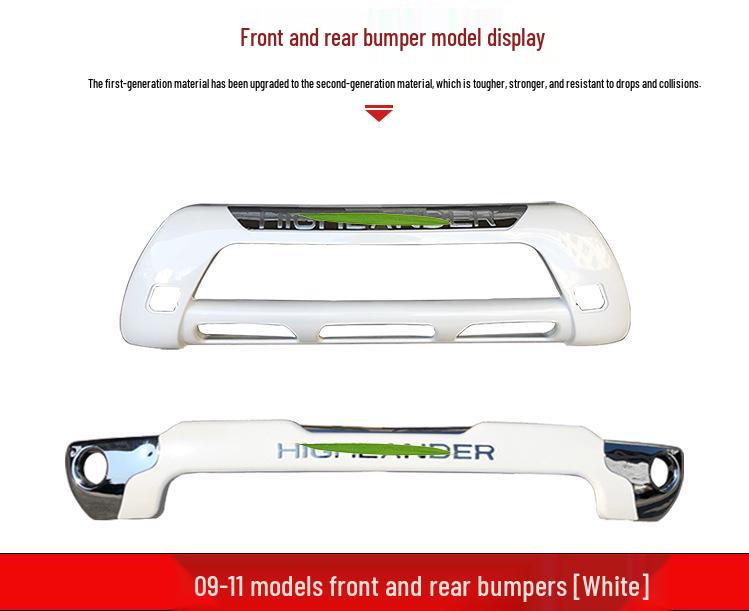 Compatible Front and Rear Bumper Guards for Toyota Highlander (09-12, 15-18 Models)