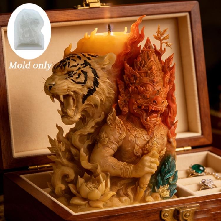 Silicone Mould For Tigers Themed Candle And Decorative For Candle And Diffuser Stone