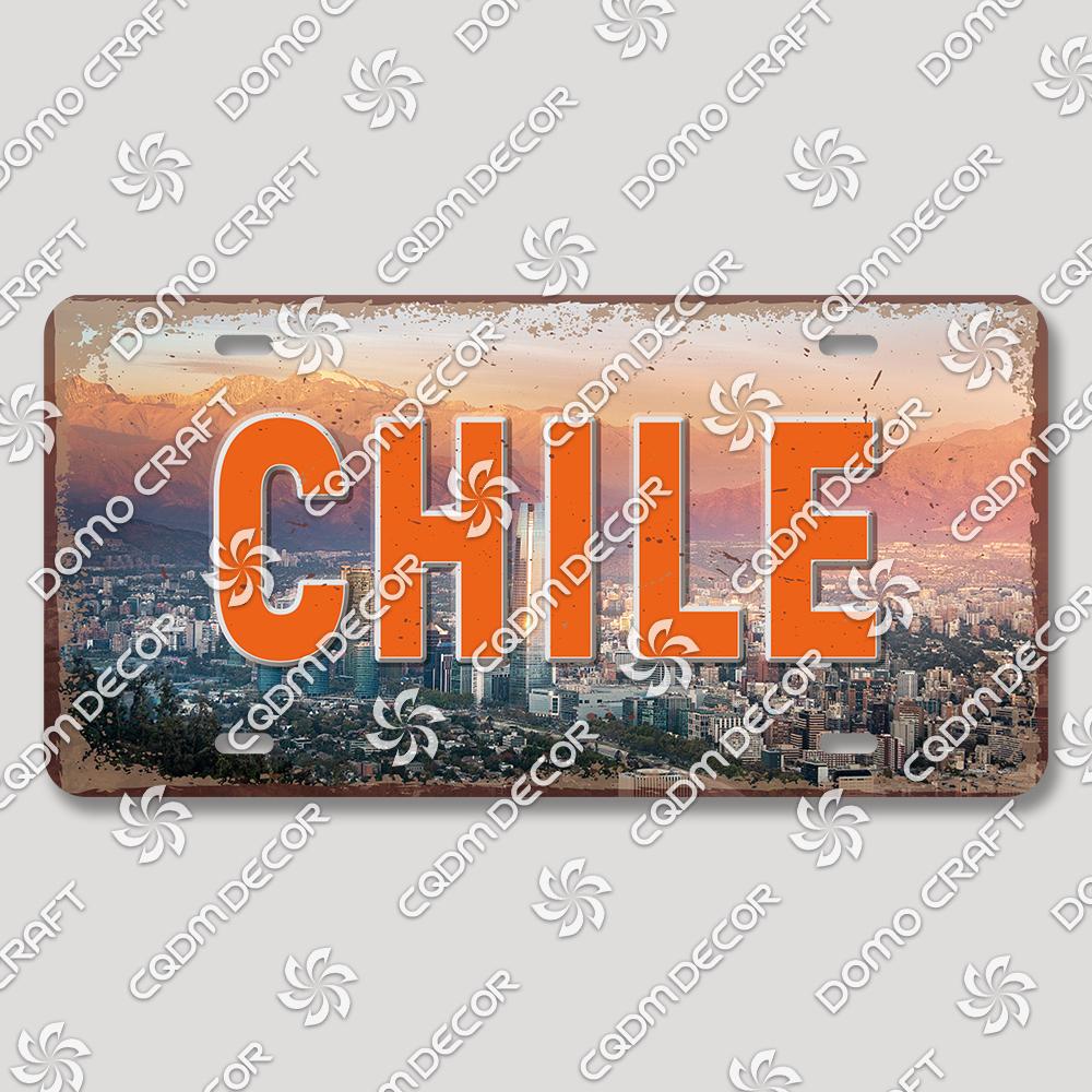 Retro National City Plaques Metal Plate Chile Brazil Mexico Metal Tin Signs Garage Car Club Living Room Home Wall Decor