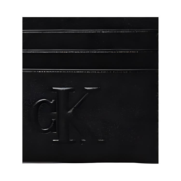Calvin Klein Embossed Logo Letter Combination Faux Leather Card Holder Women Accessories Black K60K612747BEH