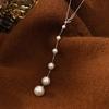 925 Sterling Silver Shijia Gradual Change Y Word Pearl Necklace Female Versatile Niche High Sense A Multi-wear Pearl Collarbone Chain