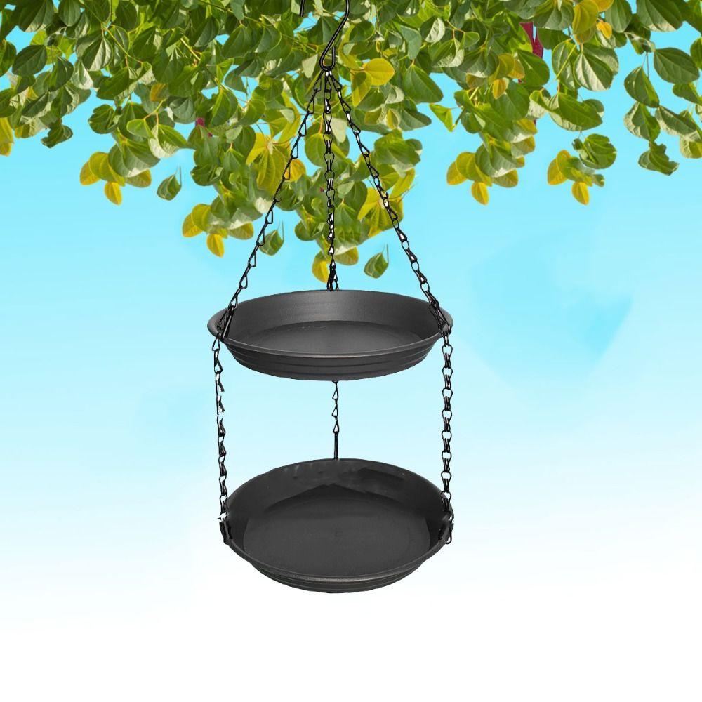 Hanging Double Layer Bird Feeder Large Capacity Bird Water Bowl Bird Feeding Dish  Outdoor