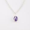 Purple Iolite Gemstone 925 Solid Silver Jewelry Designer Zircon Pendant For Her CZP-7-14