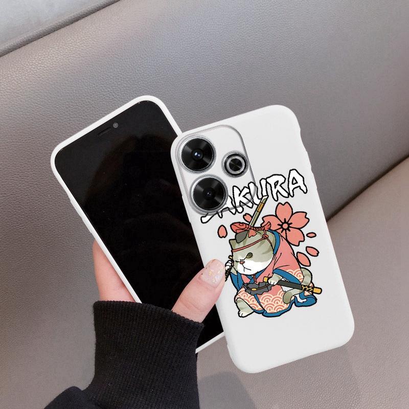 

М який силіконовий чохол Funny Cat для Samsung A55 A35 A34 M35 S24 Xiaomi Redmi Note 13 Pro 13C 14T Poco C65 iPhone Huawei Honor 200 Realme Shockproof Cover Realme 12 5G білий
