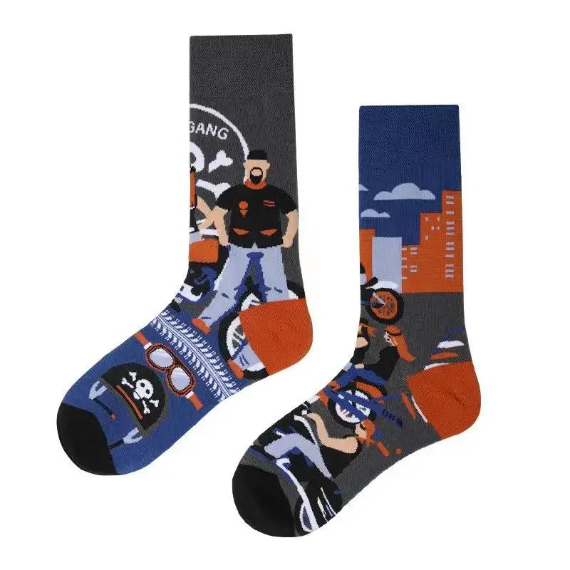 Ny Mode AB Asymmetriska Mandarinanka Herr- och Damsockor Tecknad Mode Roliga Söta Djur Mellanhöga Bomullssockor