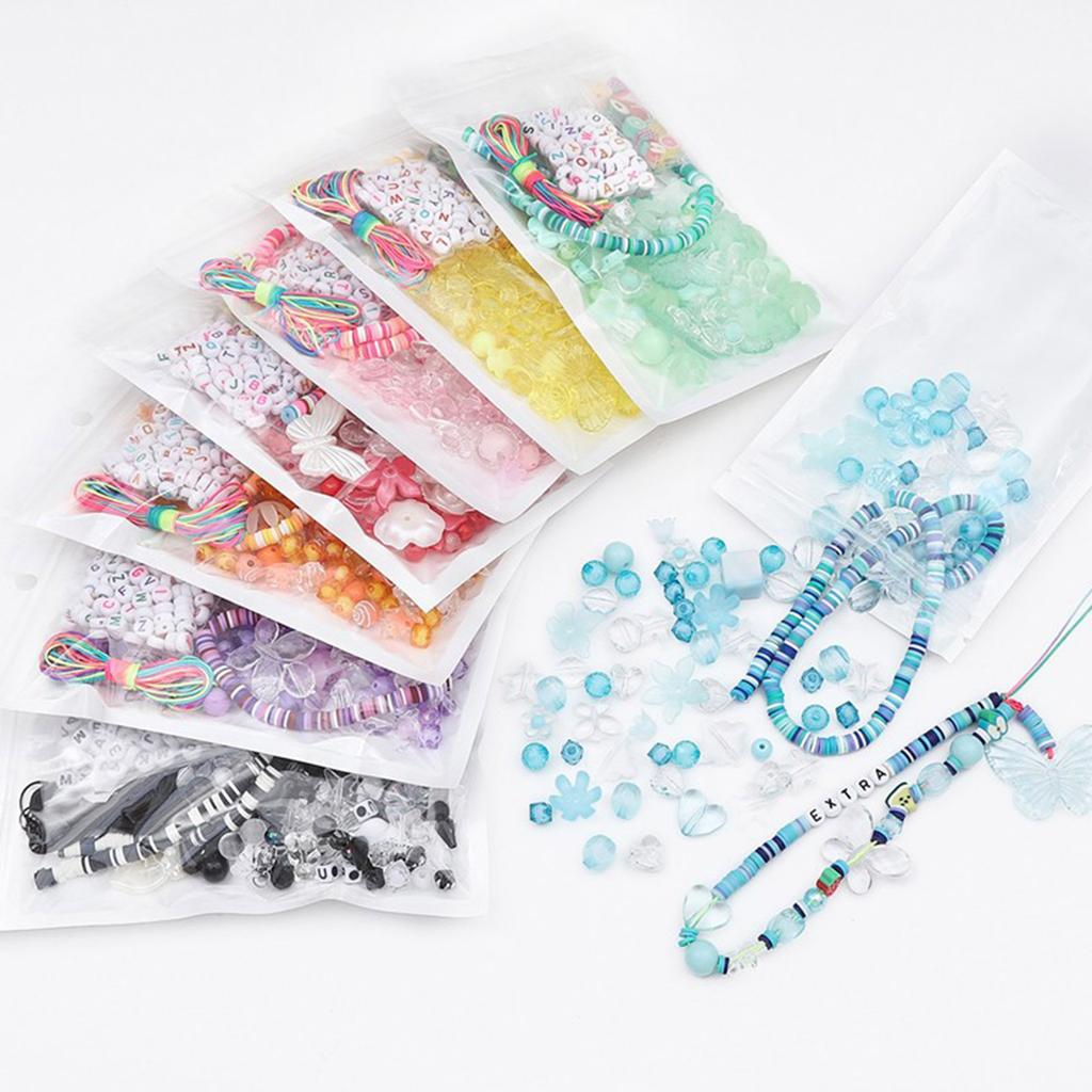 Buntes Perlen Handykette Bastelmaterial-Set Weiche Keramik Acrylperlen Set für DIY Charm Halskette Armband Schlüsselanhänger