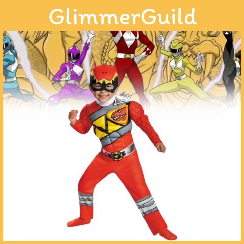Power Mighty Morphin Rangers Cosplay Kostüm Jumpsuit Kinder Halloween Geschenk Party