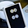 Women's 2 Carat Round Moissanite Stud Earrings D Color Full Diamond Classic Style