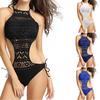 Sexy Black One-Piece Suits New Hollow Out  Strappy Bandge Swimsuit Hot Set Beach Swimwear Bikini