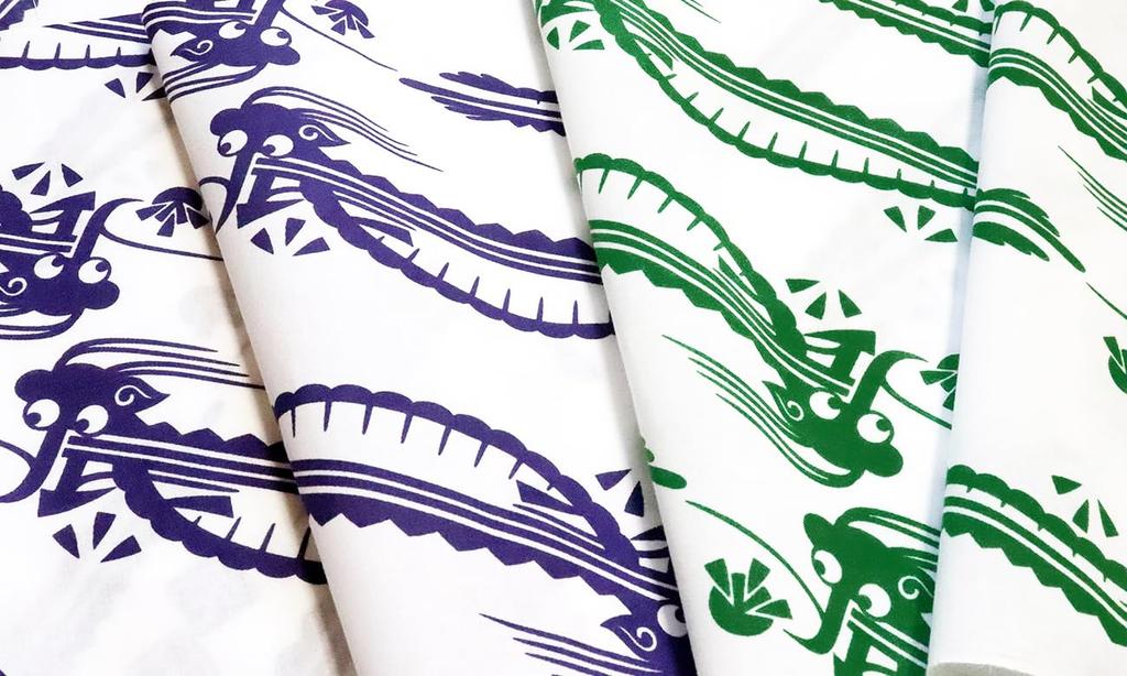 Dyeing Anbo Tenugui Hand Towel Zodiac Infinite Dragon Authentic Dyed Cotton Made in 35cm x 100cm "2024 Purple" 100% Tokuoka, Japan,