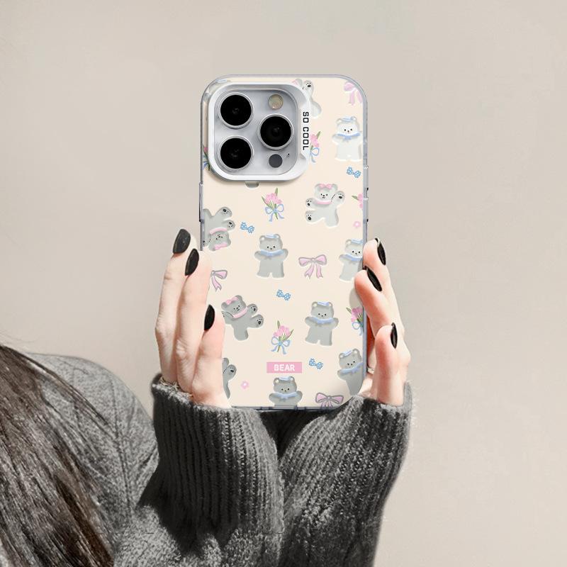 Applicable to Apple 11 mobile phone case female new iphone11promax couple cute cartoon bow bear