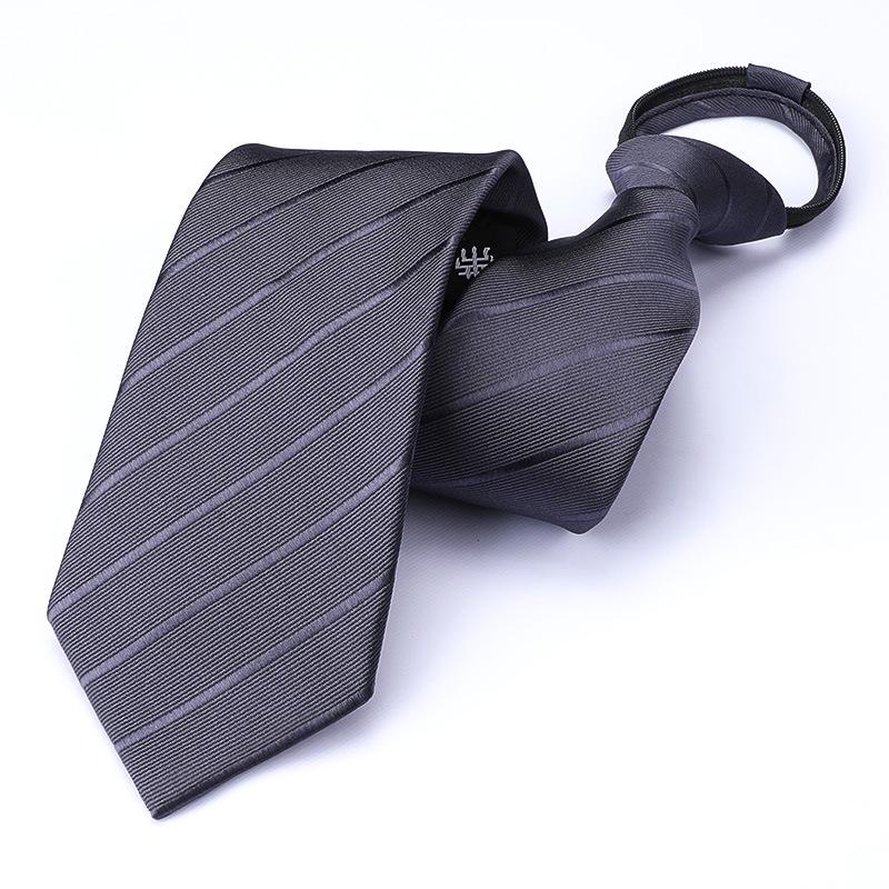 Men's Korean Style Zipper Striped No-Tie Professional Wedding Tie