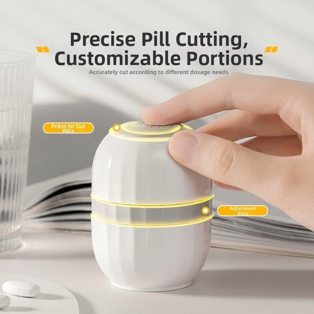 Adjustable Quartering Pill Cutter Splitter Dustproof Drug Tablet Crusher Pill Cutter Divider Organizer Pill Cutter Storage Box