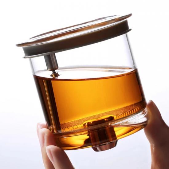 Bonston- elegant cup insulation separation bubble teapot heat-resistant glass teapot simple filter tea cup 500ml