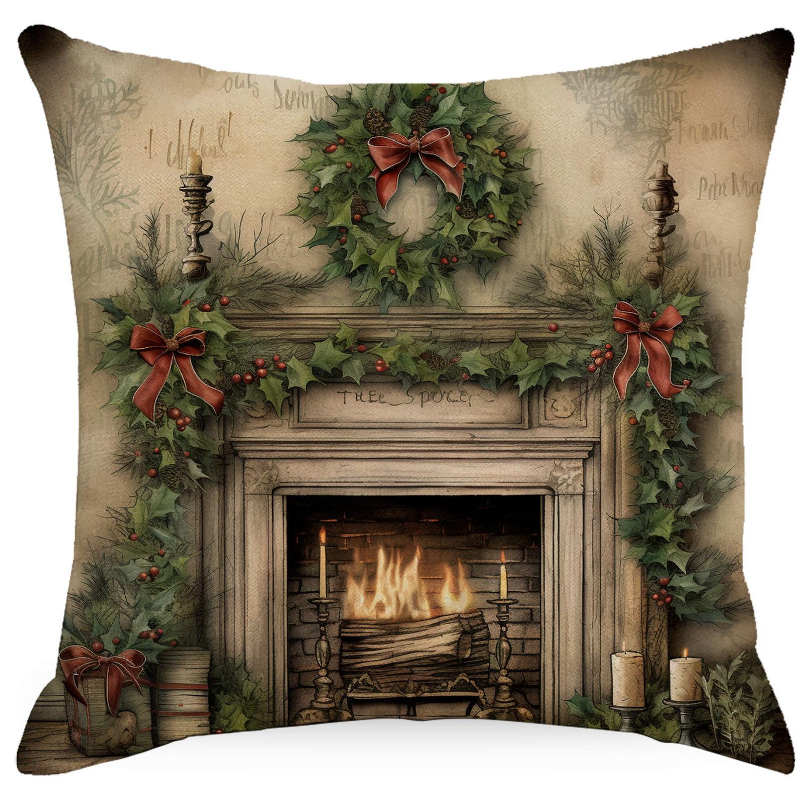 

Рождественская наволочка Подушка для сиденья в офисе Домашняя прикроватная наволочка