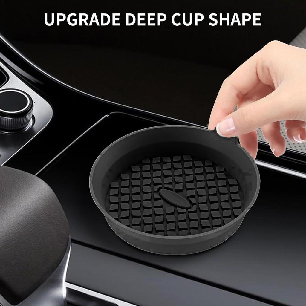 Cup Holder Coaster for Car, Cup Coaster for Car - Waterproof Silicone Mat Non-Slip
