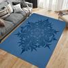 Living Room Carpet with Blue Mandala Pattern, Modern Nordic Style Rug Suitable for Use As an Anti-slip for Living Room Bedroom Sofas