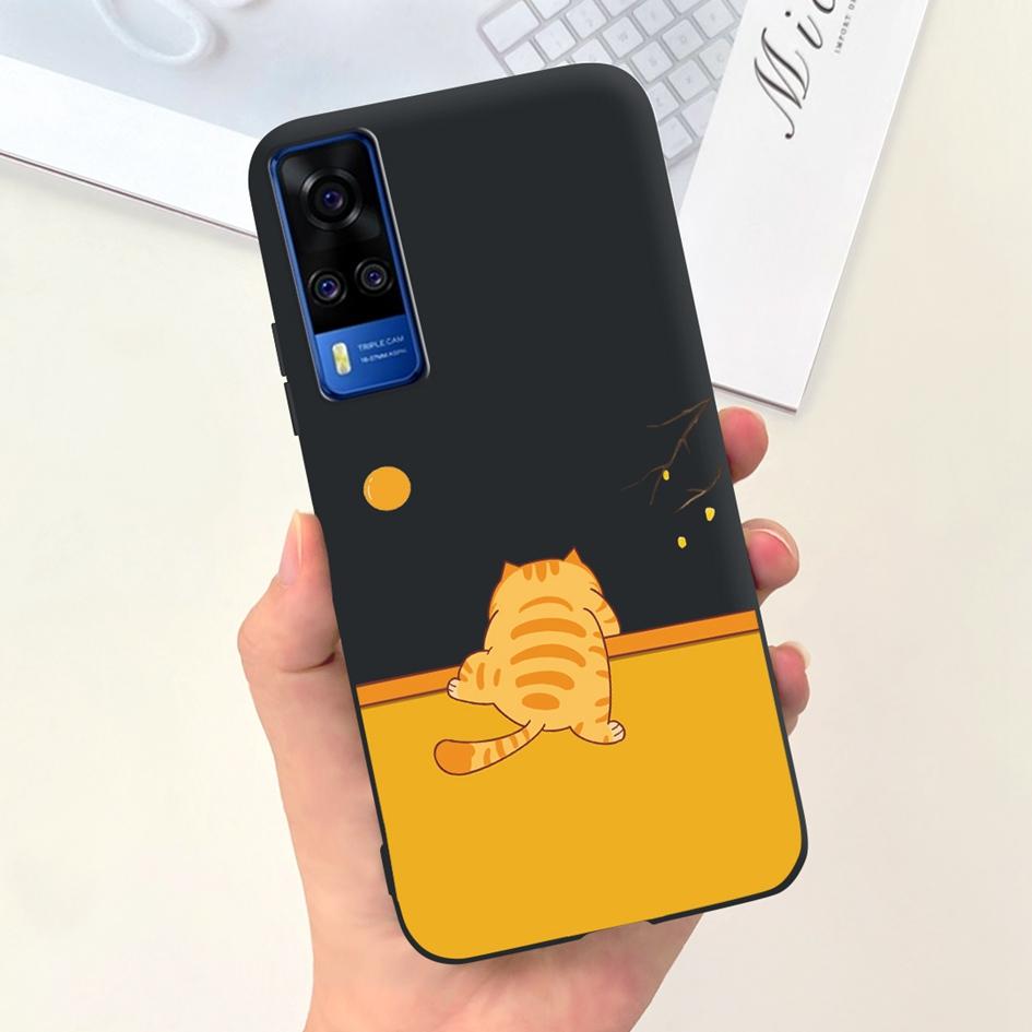For Vivo Y31 2021 Case Cute Duck Cat Cartoon Coque Matte Soft Silicone Back Cover For Vivo Y51 Y51A Y53s Y 31 V2036 V2030 Fundas